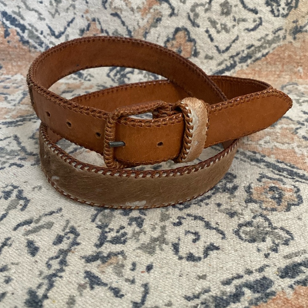 Hair On Hide Leather Belt